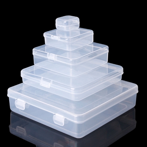 Square Plastic Transparent Storage Box Jewelry Beads Container Fishing Tools Accessories Box Small Items Sundries Organizer Case ► Photo 1/6