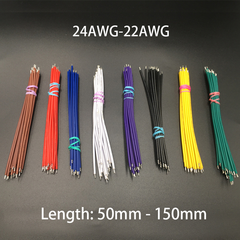 AWG24 AWG22 50mm 100mm 150mm Length 300V Red Black PVC Tinned Plate Solder Head Electrical Connect Copper Fly Jumper Wire Cable ► Photo 1/2