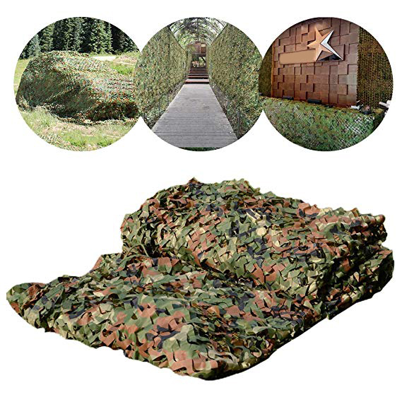 Camouflage Camo Army Green Net Netting Camping Military Hunting Woodland Leaves 