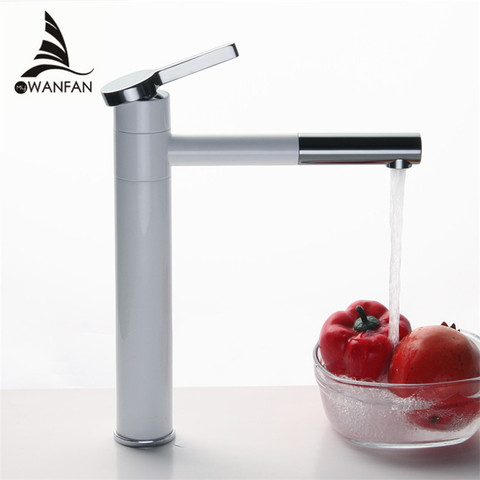 Basin Mixer Tap 360 Degree Rotate Type Basin Faucet White and Silver chrome Finish Bathroom Faucets Single Hand Bathroom LT-701 ► Photo 1/6
