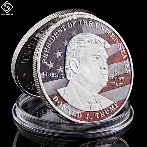 US President Trump Make America Great Again Silver Coin Collect -In God We Trust ► Photo 1/6
