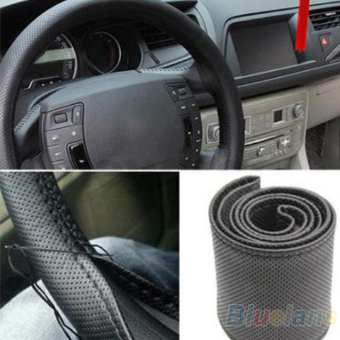 New Leather DIY Car Steering Wheel Cover With Needles and Thread 3 Color Choose  8OUW ► Photo 1/1