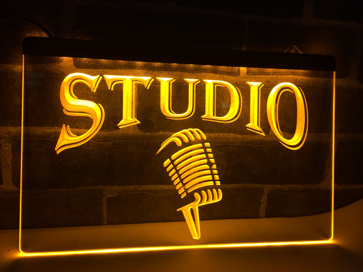 Recording studio Neon light sign On Air Microphone music LED plaque 