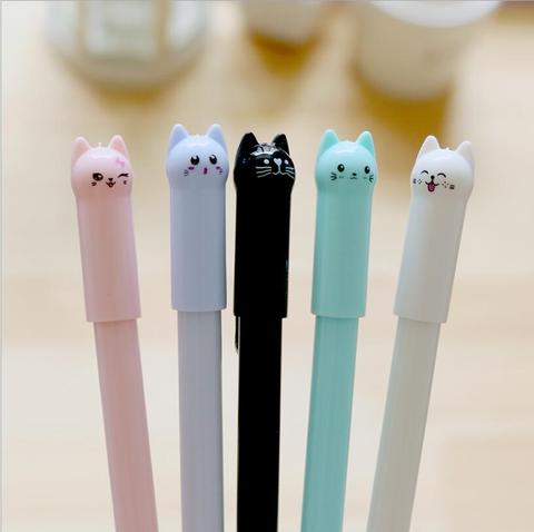 Cute Kawaii Black Cat Gel Pen Cartoon Gel Pen Writing Office School Supplies Stationery creative sweet pretty lovely cartoon ► Photo 1/6