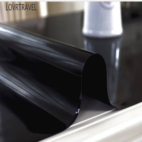 Black PVC Tablecloth  D' waterproof Soft Glass Tablecloth Solid Color Waterproof Oil 1.0mm matte Home Decoration Table Cloth2022 ► Photo 1/6