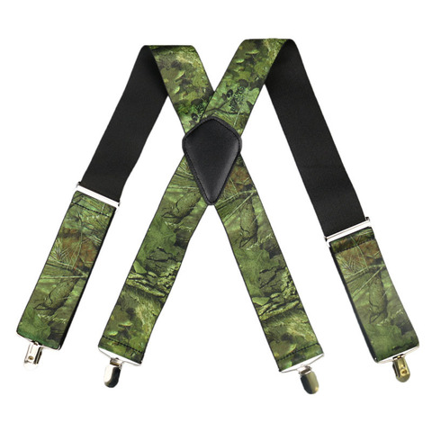 HUOBAO Vintage Men Military Suspenders Male Wide 5cm Camouflage Suspender Man's Brace ArmyGreen Tactical Suspensorio 4 Clips ► Photo 1/6
