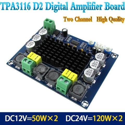 NEW TPA3116D2 Dual-channel Stereo High Power Digital Audio Power Amplifier Board 2*120W ► Photo 1/6