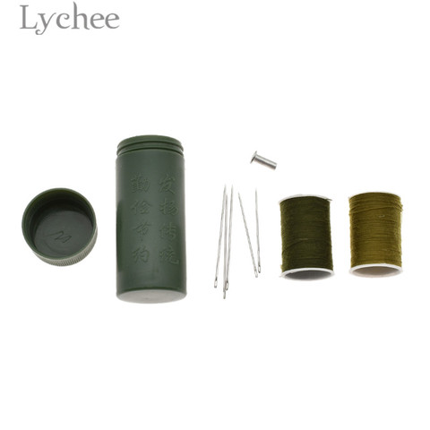 Lychee Life Portable Sewing Kit With Threads Needles Mini Army Green Case Sewing Box Set For Fabric Crafts ► Photo 1/5