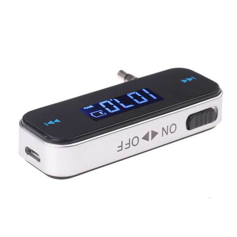 Elistooop 3.5mm In-car Music Audio FM Transmitter Mini Wireless  LCD Display Car Kit Transmitter For Android iPhone ► Photo 1/6