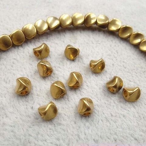 50pcs/lot Craft Irregular Loose Copper Beads 4.5mm Decoration Handmade Beading Spacer Findings DIY Jewelry Making For Women Men ► Photo 1/3