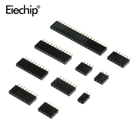 Pitch 2.54mm Pin Stright Female Single Row Pin Header Strip Connector Kit for PCB board 2/3/4/5/6/7/8/10/20/40 pin ► Photo 1/1