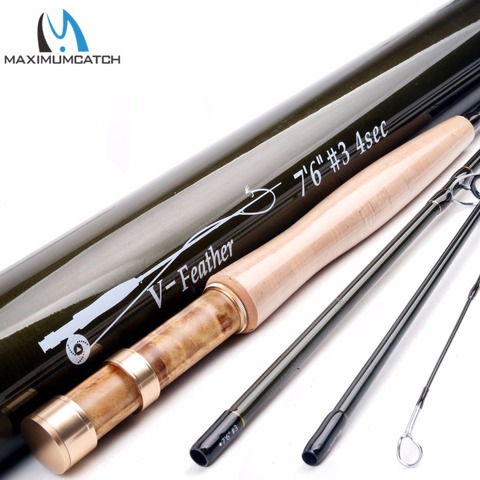 Maximumcatch V-Feather 6ft/6ft6/7ft6 1/2/3wt Light Weight Fly Fishing Rod SK Carbon Fiber 3/4pcs Fly Rod With Carbon Tube ► Photo 1/6