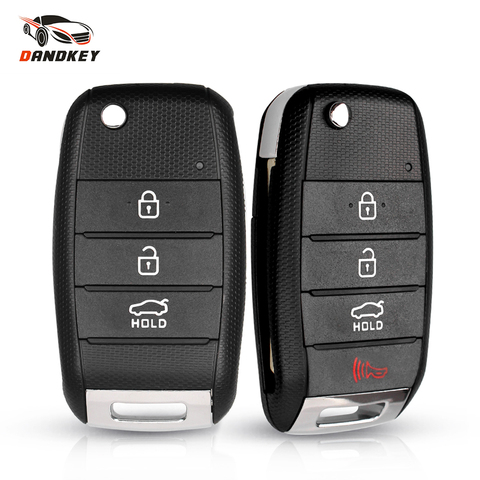Dandkey Replacement Car Key Shell Fit For KIA K2 K5 Sorento Soul Carens Sportage Key Flip Remote Key Entry Case Fob 3/4 Buttons ► Photo 1/6