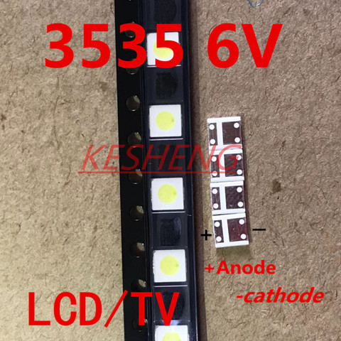 100pcs 2W 6V 3535 TV Backlight LED 3V SMD Diodes Cool White LCD TV Backlight Televisao TV Backlit Diod Lamp Repair Application ► Photo 1/1