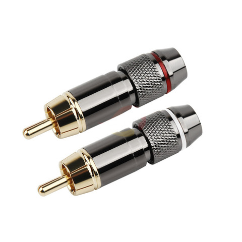 RCA Connector Gold Plated Lotus Head Video/Audio Wire Connectors Support 6mm Cable RCA Male Plug Adapter Welded AUX Hifi Cables ► Photo 1/6