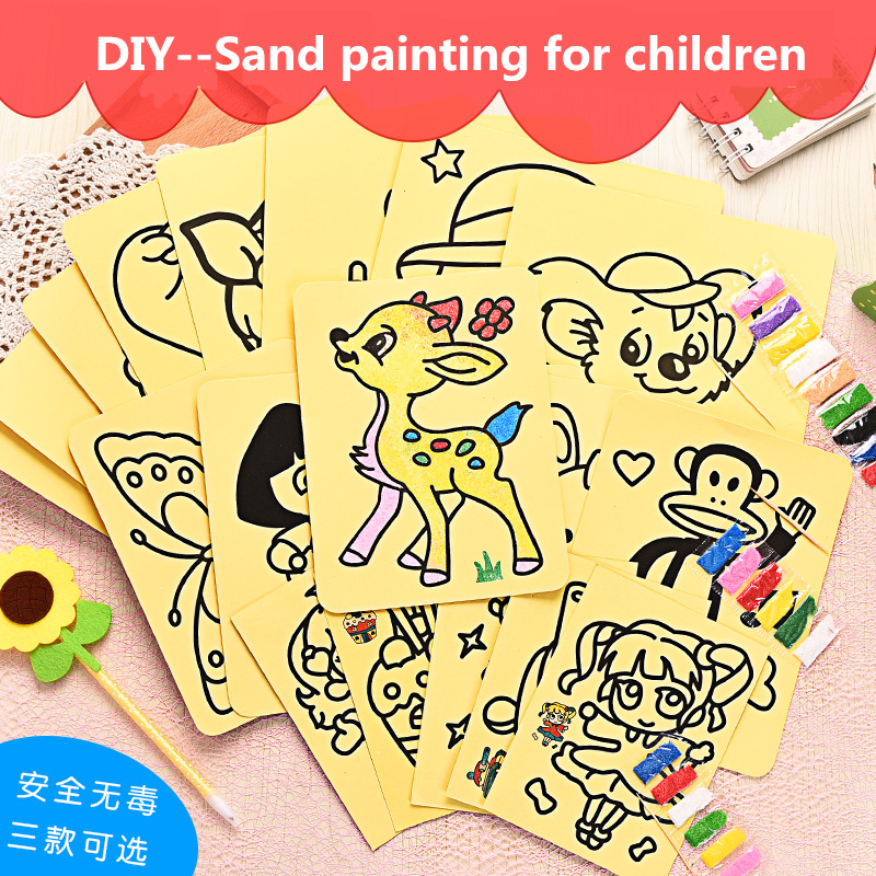 Colorful Sand DIY Magic Scratch Art Doodle Pad Sand Painting Cards Early  Educational Learning Creative Drawing Toys For Childre - AliExpress