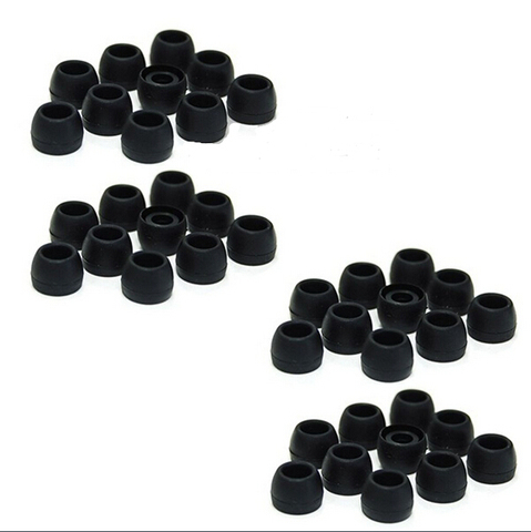 20 Pair Small Black Silicone Replacement Ear Buds Tips for Sharp Sennheiser SamSung TDK Phillips Panasonic Denon Griffin AKG JVC ► Photo 1/2