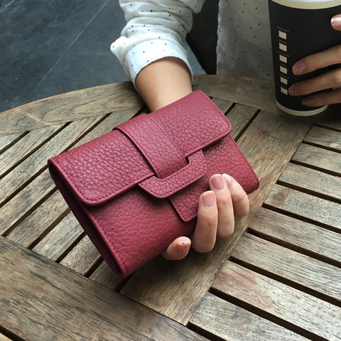 Genuine Leather Fashion women purse Hasp girls wallets Card Holder luxury designer high capacity money bag top quality purses ► Photo 1/6