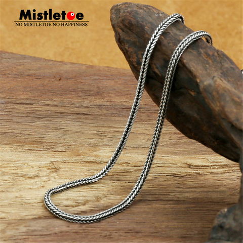 Authentic 100% 925 Sterling Silver Classic Vintage 2.0mm Fox tail Necklace Chain Jewelry For Women Or Men ► Photo 1/3
