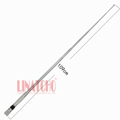 UHF 400-470mhz high gain bendable brass 100cm long range walkie talkie antenna telescopic sma male ► Photo 1/5