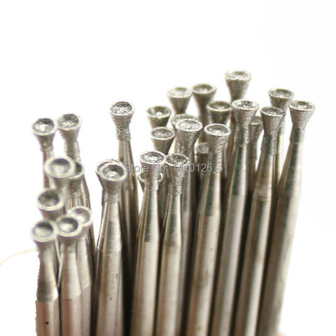 30 Pcs Bur Diamond Grinding Head 2.5mm SPHERICAL CONCAVE Jade Carving Burrs Rotary Bit for Dremel Accessories Lapidary Tools ► Photo 1/6