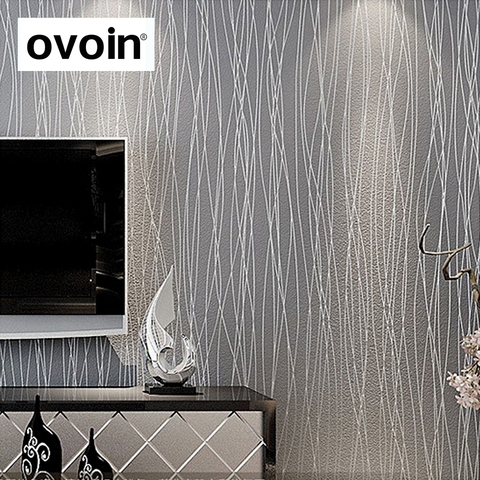 Plain Grey Silver Stripes Flocked Wallpaper Room Decor Modern Luxury  Striped Texture Solid Gray Background Wall Paper Roll - Price history &  Review, AliExpress Seller - ovoin Official Store
