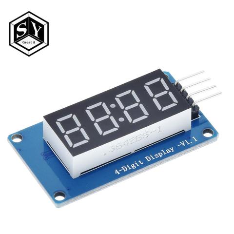 1PCS TM1637 4 Bits Digital LED Display Module For arduino 7 Segment 0.36Inch Clock RED Anode Tube Four Serial Driver Board Pack ► Photo 1/6