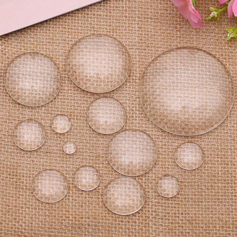 50pcs 10 12 14 15 20 25MM Round Transparent Clear Flat Glass Cabochon&Glass Dome Cover Pendant Cameo Settings ► Photo 1/2