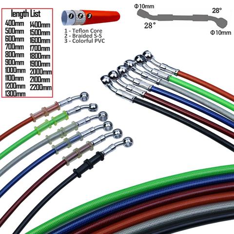 400mm - 2200mm Motorcycle Hydraulic Brake Hose Line Cable 10mm Banjo for Suzuki Kawasaki Yamaha honda Pipe Line Braided oil hose ► Photo 1/6