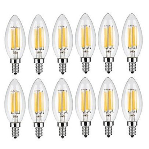 10pcs E14 LED Bulb  AC220/240V 2W 4W 6W Filament Candle Light C35 Edison Bulb Retro Antique Vintage Style Cold White Warm White ► Photo 1/6