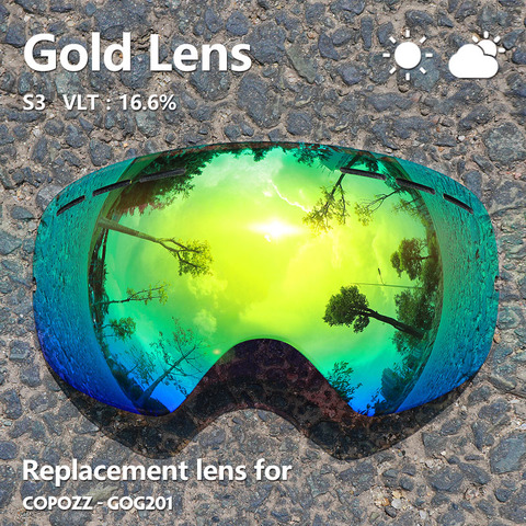 Sunny Cloudy Lens for ski goggles GOG-201 anti-fog UV400 large spherical ski glasses snow goggles eyewear lenses(Only Lens) ► Photo 1/6