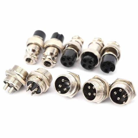 10pcs/set Aviation Panel Connector Metal Female Socket Male Plug GX16 4 Pin ► Photo 1/6