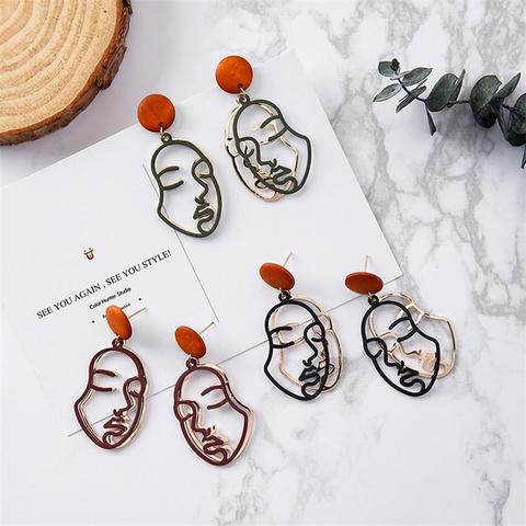 New female facial face contour earrings girls fun hollow face earrings jewelry Japan and South Korea trend gift ► Photo 1/6