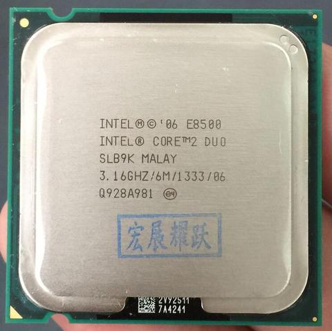 Intel  Core 2 Duo Processor E8500  (6M Cache, 3.16 GHz, 1333 MHz FSB)SLB9K EO LGA775  Desktop CPU  Intel central processing unit ► Photo 1/2