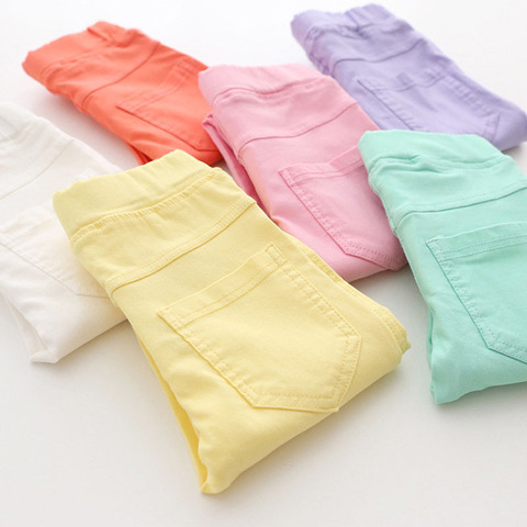High Quality Spring Summer Fashion Children Pants Candy Color Pencil Girls Pants ► Photo 1/6