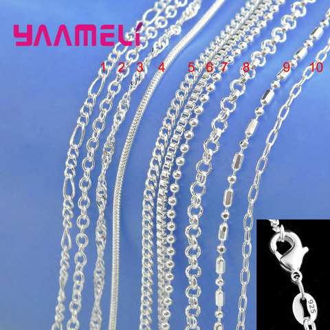 Big Promotion 100% Authentic 925 Sterling Silver Chain Necklace with Lobster Clasps fit Men Women Pendant 10 Designs 16-30 Inch ► Photo 1/2
