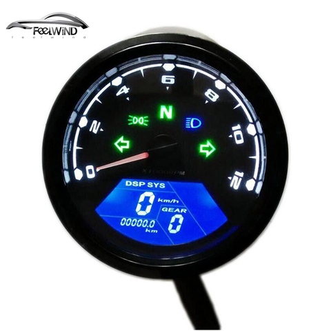 12000 RMP kmh/mph Universal LCD Digital Odometer Speedometer Tachometer Gear indicator Motorcycle Scooter Golf Carts ATV ► Photo 1/6