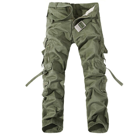 2022 New Men Cargo Pants army green big pockets decoration mens Casual trousers easy wash male autumn army pants plus size 42 ► Photo 1/6