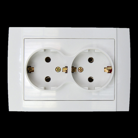 118mm type European German standard double wall power outlet CE certified ABS material socket EU-8012 ► Photo 1/6