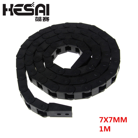 7 x 7mm 7*7mm L1000mm Cable Drag Chain Wire Carrier with End Connectors for CNC Router Machine Tools ► Photo 1/3