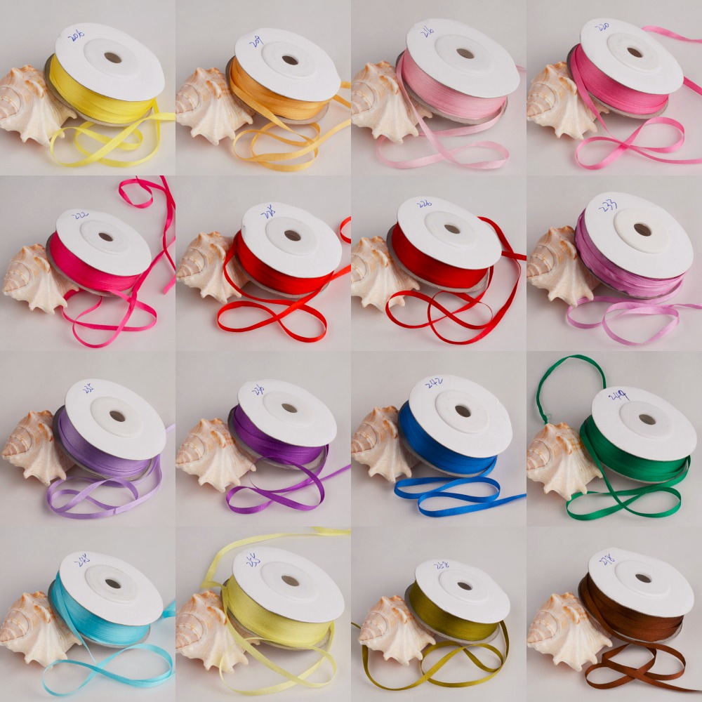 100% Pure Silk Ribbon for Embroidery Sewing Handcrafts Art Gift Wrap Double  Faced Thin Taffeta