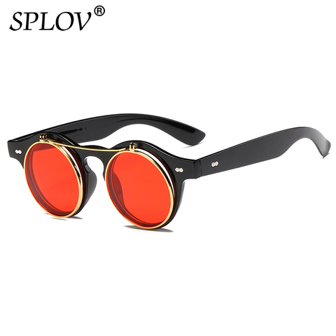 Fashion Round Steampunk Flip Up Sunglasses Men Women Vintage Double Layer Lens Design Classic Sun Glasses Oculos De Sol UV400 ► Photo 1/1
