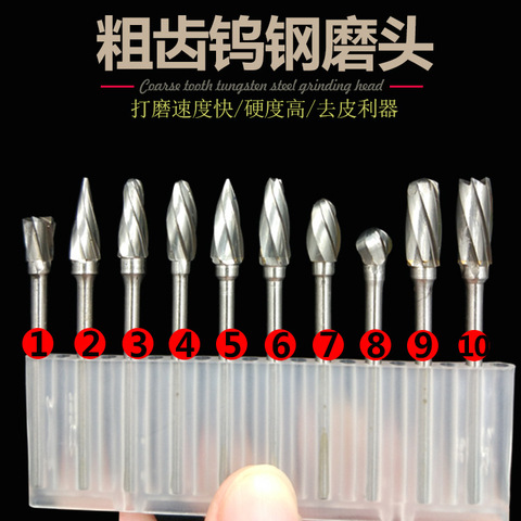 10pcs 3*6mm Tungsten Carbide 8 Flutes Rotary Burrs Point File Cutter Drill Bit ► Photo 1/1