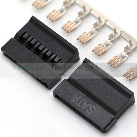 10 sets/lot Black IDE HDD sata Power male connector with copper terminal metal pin for Hard Disk ► Photo 1/2