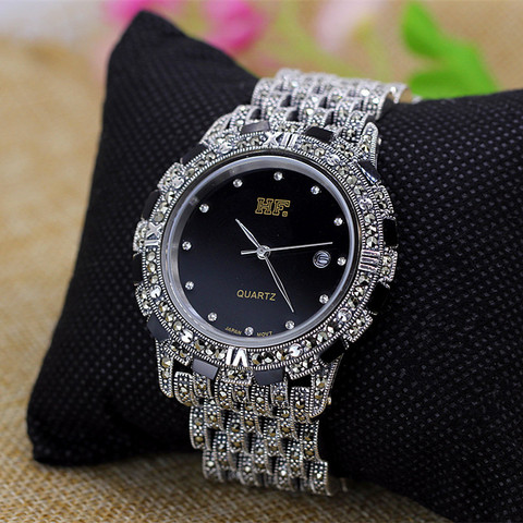 Character silver goods S925 pure silver jewelry wholesale Thailand silver men quartz technology bracelet watches ► Photo 1/1