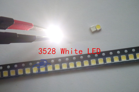 200PCS/LOT 1210 white 3528 SMD LED bright white light-emitting diodes 5000-7000k 6-7lm 2000-2200mcd 2.8-3.6v 3528 Cool white ► Photo 1/2