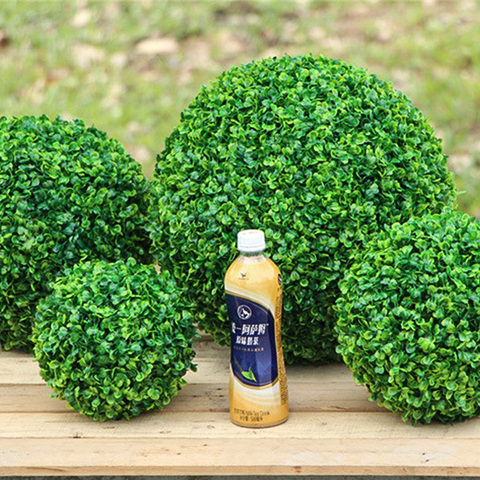 1pc (4 Size) Large Green Artificial Plant Ball Topiary Tree Boxwood Wedding Party Home Outdoor Decor plants plastic grass ball ► Photo 1/5