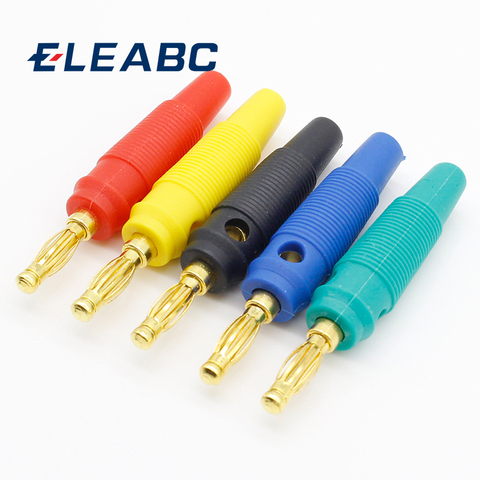 20pcs Gold Plated 4mm Banana Plug Screw To Speaker Amplifier Binding Post Test Probes Adapter ► Photo 1/3