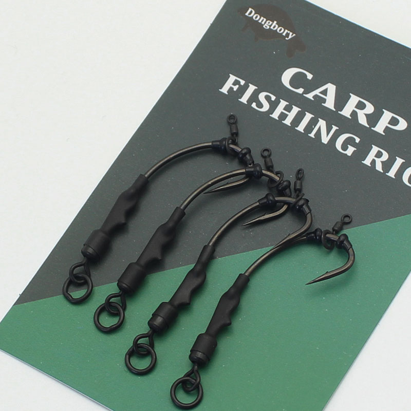 4PCS Carp Rig Teflon Coated Barbed Carp Fishing Hook Ready Tied Ronnie Rig  Hook Links Hair Combi Chod Rig 2 4 6 8 - Price history & Review, AliExpress Seller - Dongbory Fishing Tackle Store