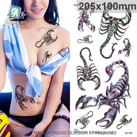 Beautiful sexy waterproof temporary tattoos for women and men 3D scorpion  design large arm tattoo sticker QC2607 - Price history & Review |  AliExpress Seller - Guangzhou Alison International Trade Co.,Ltd. |  